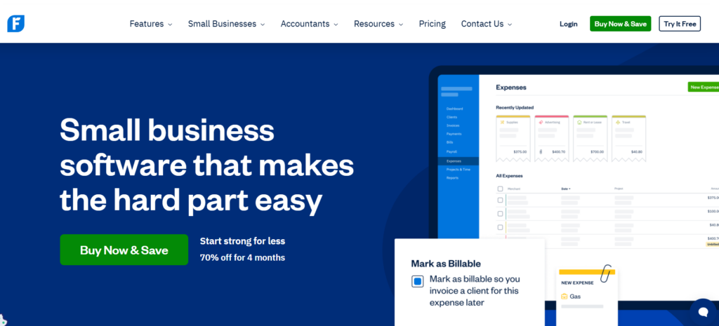 FreshBooks Homepage